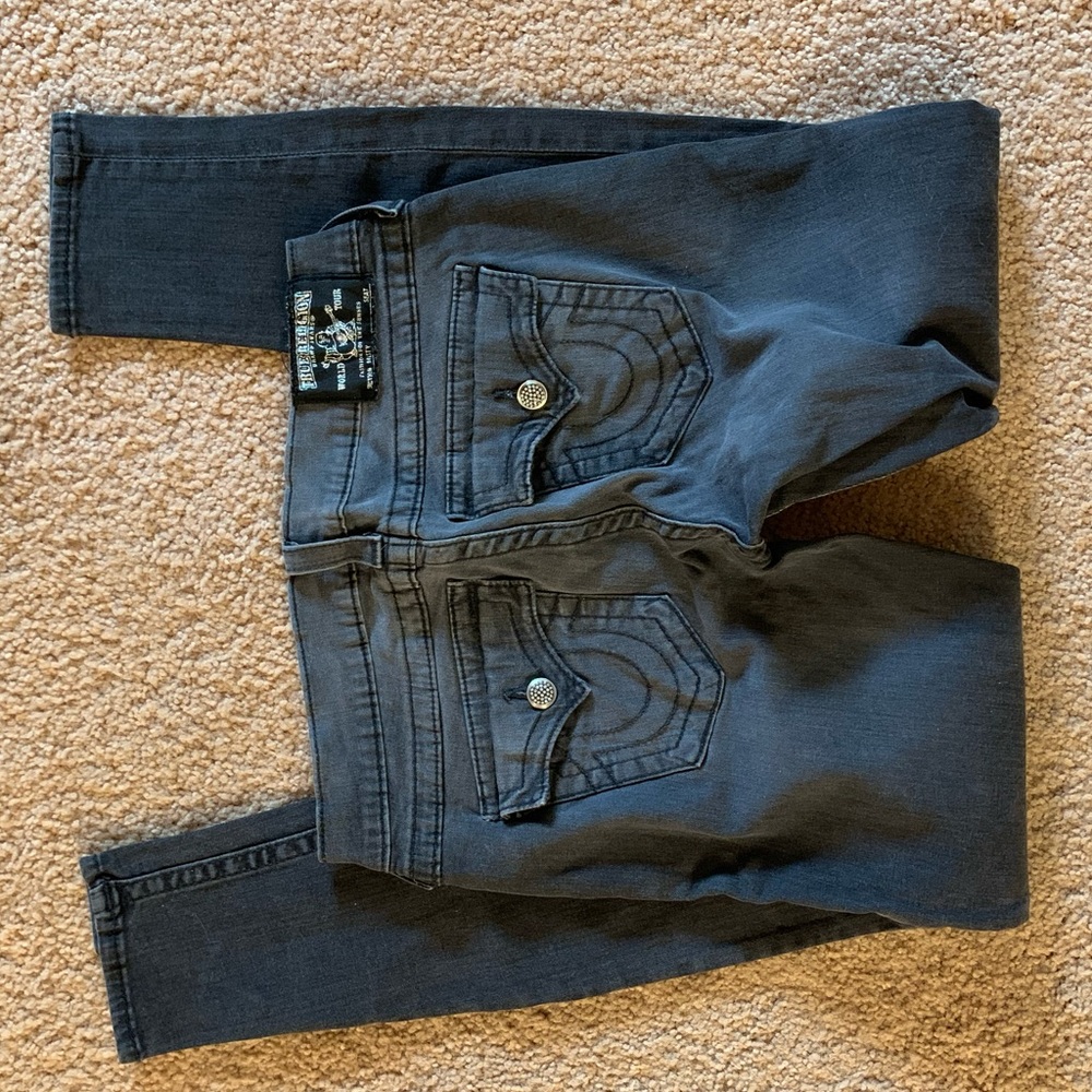 True Religion Swarovski Crystal Gray Skinny Jeans